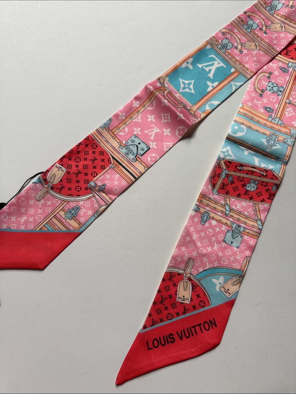 Fashion Accessories Pink, Blue & Red Twilly Scarf